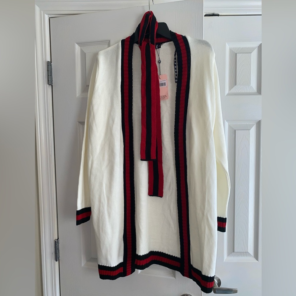 Belted Stripe Cricket Cardigan
